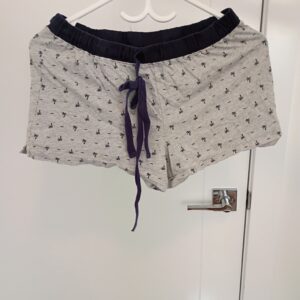 Gray Anchor Print Pajama Shorts
