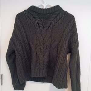 Gray Cable Knit Sweater