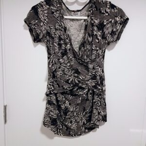 Leopard Print Wrap Top